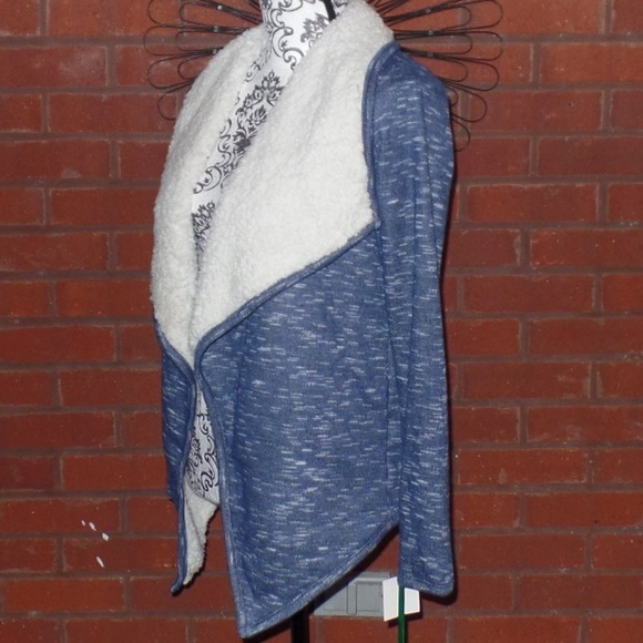 Blue Heather Sherpa Lined Teddy Bear Jacket NWT - Picture 4 of 6